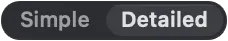 Simple / Detailed view toggle