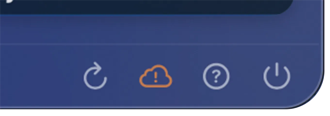 The footer cloud icon indicating new iCloud settings are available